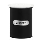 Black Enamel Coffee Canister With White Marble Lid