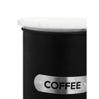 Black Enamel Coffee Canister With White Marble Lid