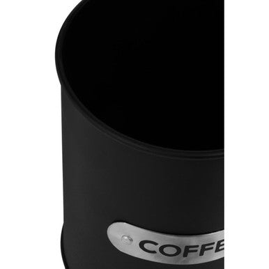 Black Enamel Coffee Canister With White Marble Lid