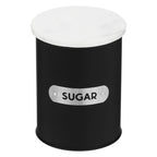 Liberty Black Enamel Sugar Canister With White Marble Lid