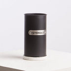 Black Enamel Utensil Holder with Plaque