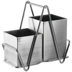 Stainless Steel 2 Compartment Silver Cutlery Caddy