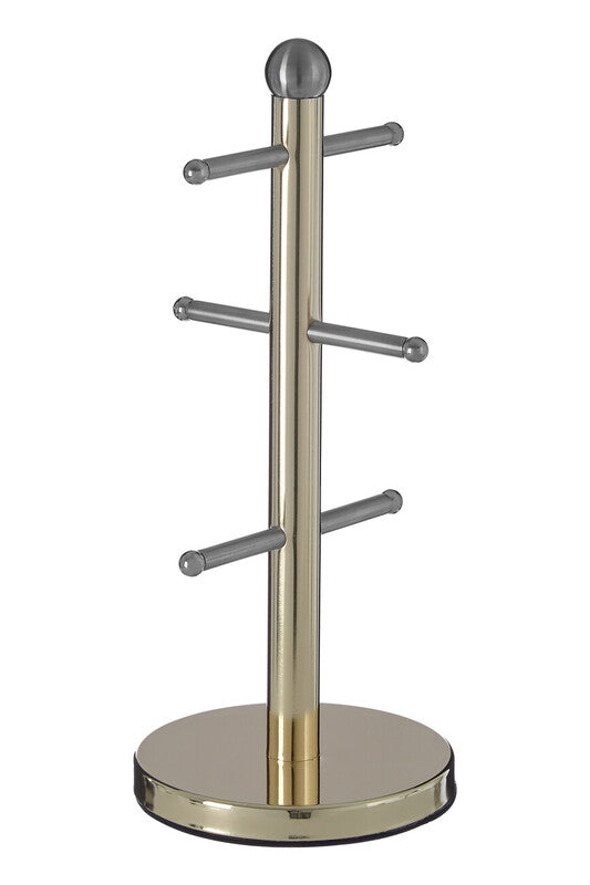 6 Cup Gold Finish Mug Tree