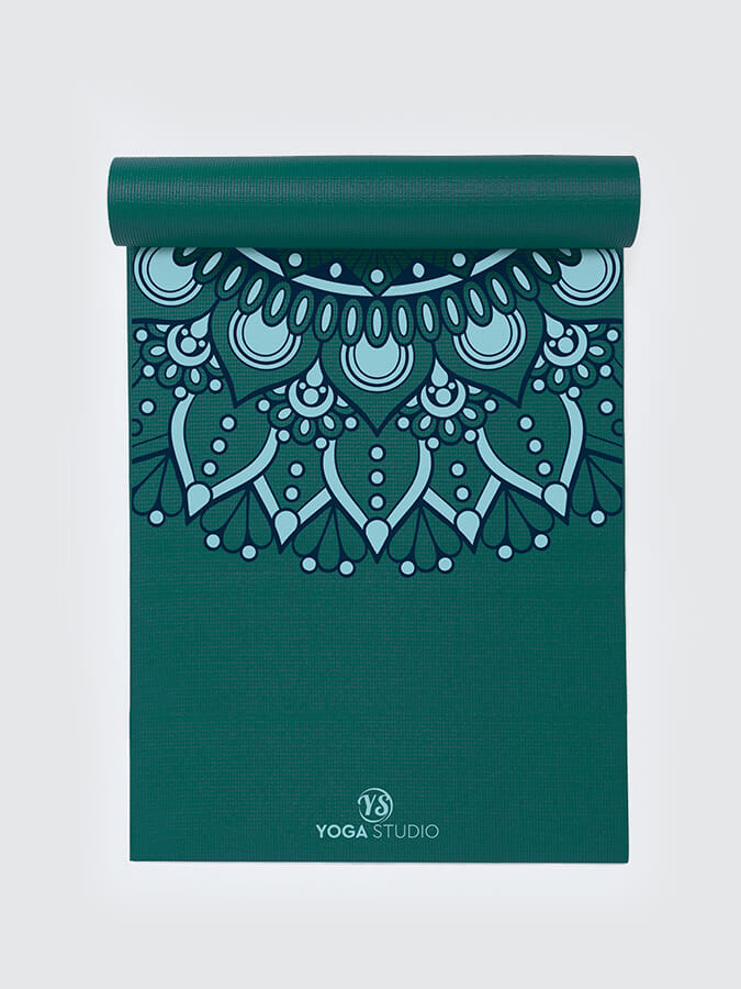 Designed Reversible Sticky Yoga Mat 6mm Teal Mat Mandala