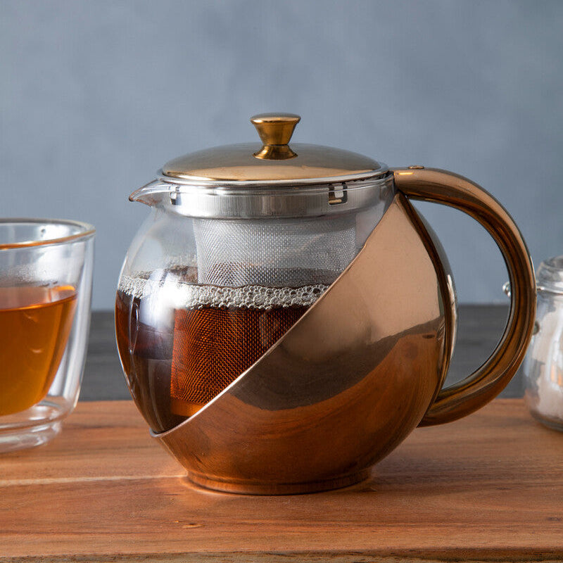 Stainless Steel Teapot with Copper Finished Infuser