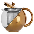 Gold Finish Glass 600 ml Teapot With Infuser