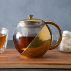Gold Finish Glass 600 ml Teapot With Infuser
