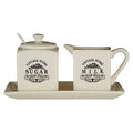 Cream Square Sugar and Milk Set