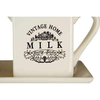 Cream Square Sugar and Milk Set