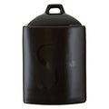 Black Text Stoneware Sugar Canister