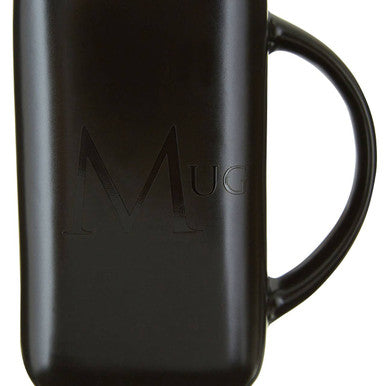 Black Glaze Mug with Text Detail