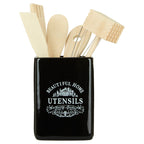 Vintage Home Black Utensil Holder With 6 Utensils