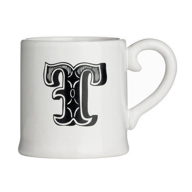 White Mug with Black Lettering