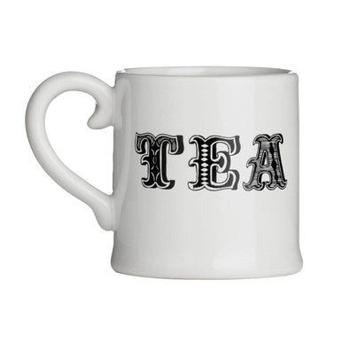 White Mug with Black Lettering