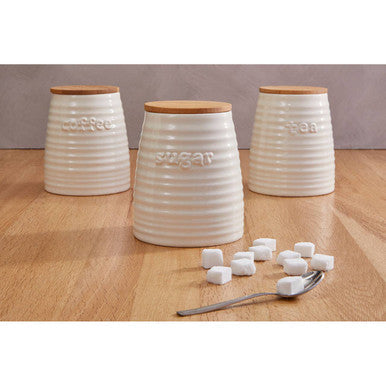 Cream Dolomite Sugar Canister