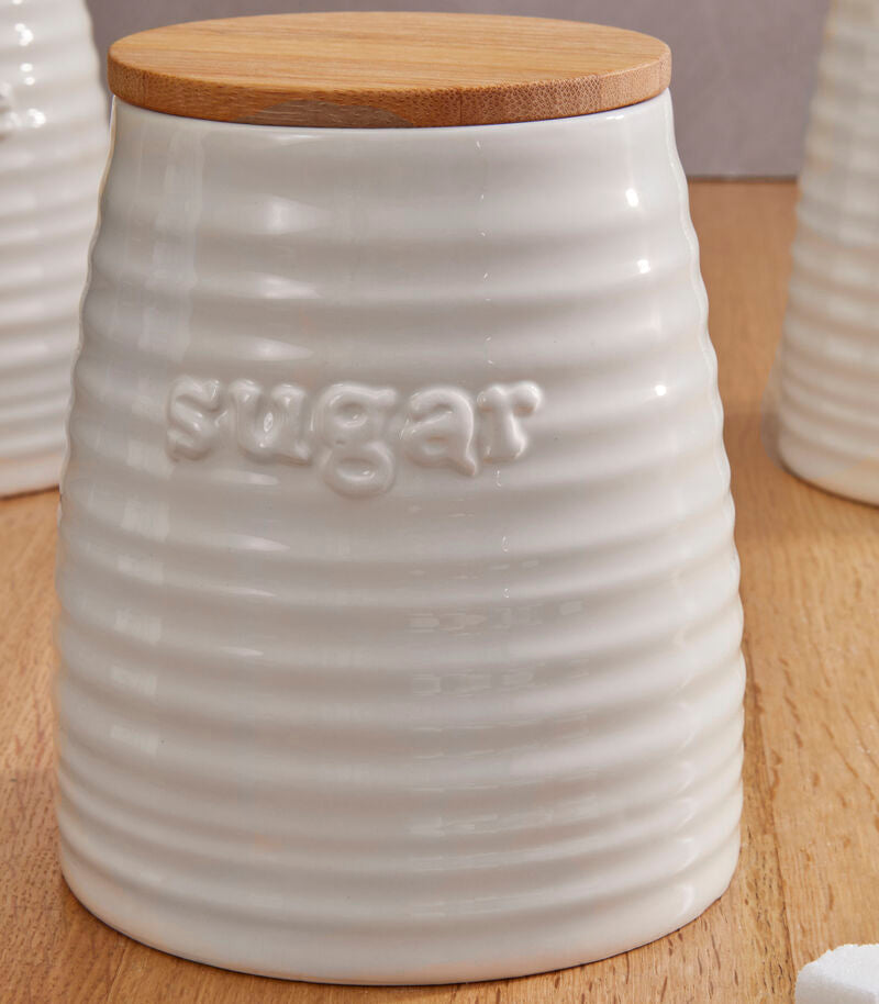 Cream Dolomite Sugar Canister