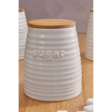 Cream Dolomite Sugar Canister