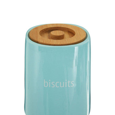 Blue Ceramic Biscuit Canister