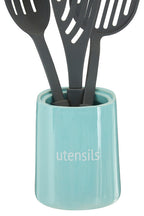 Blue Ceramic Utensil Holder