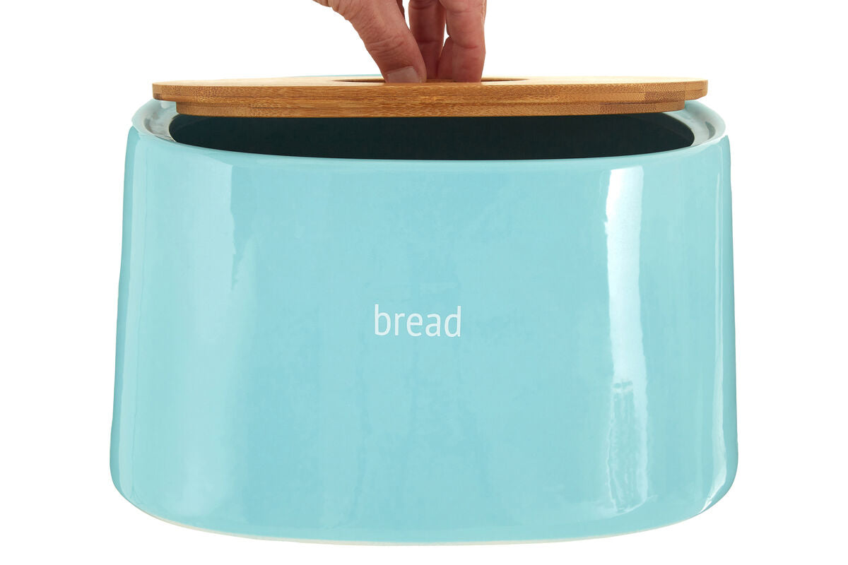 Blue Ceramic Bread Bin