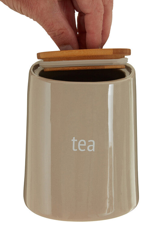 Beige Ceramic Tea Canister