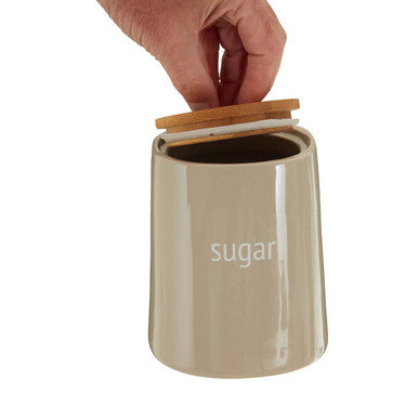 Beige Ceramic Sugar Canister