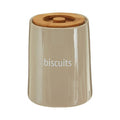 Beige Ceramic Biscuit Canister