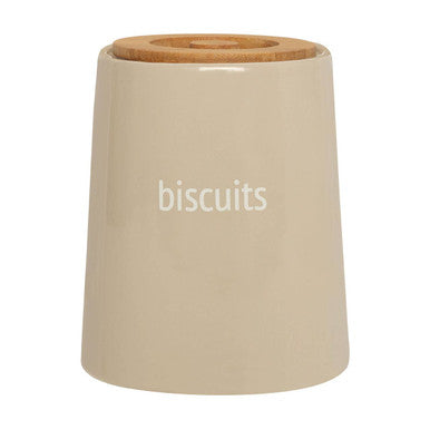 Beige Ceramic Biscuit Canister