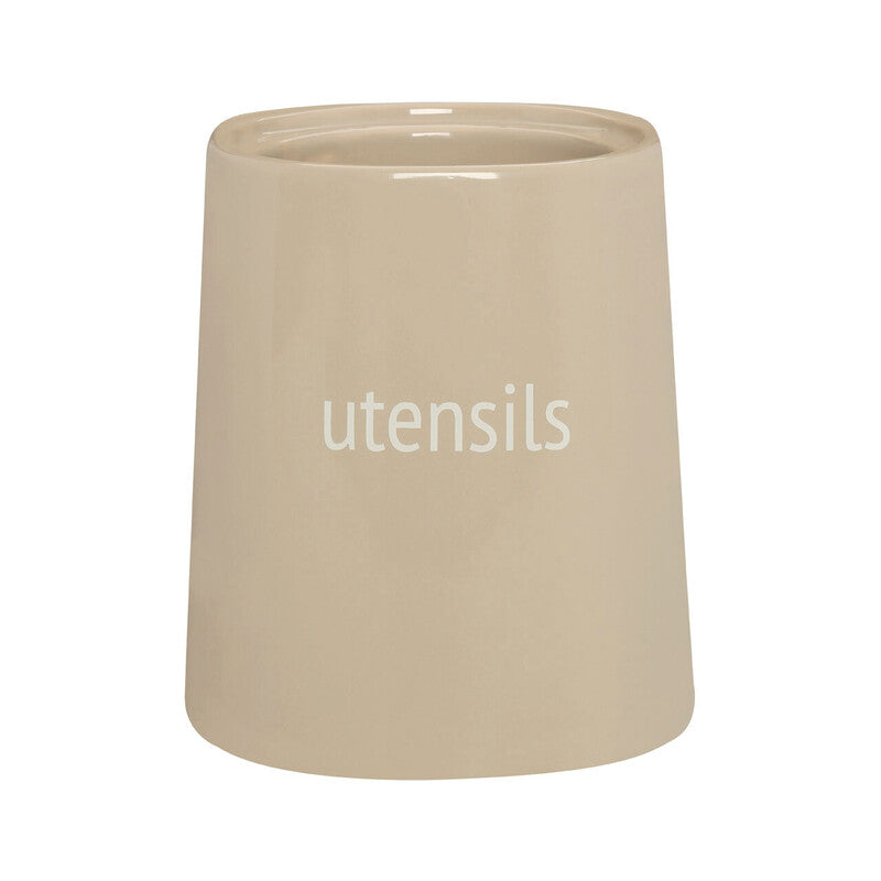 Beige Ceramic Utensils Holder