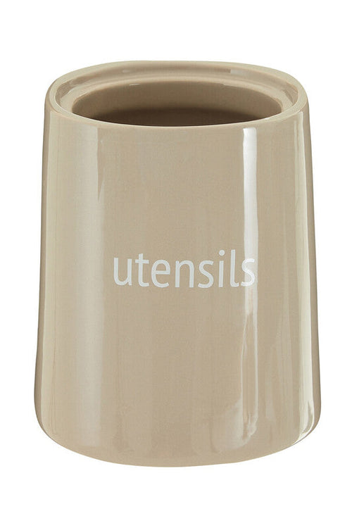 Beige Ceramic Utensils Holder