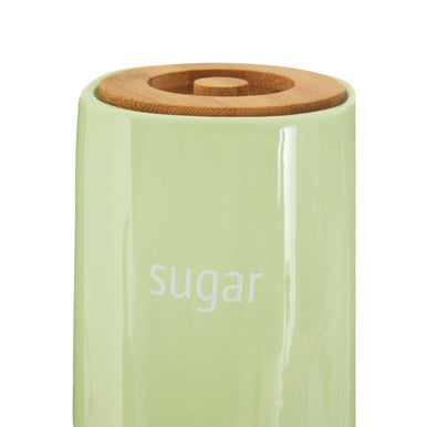 Green Ceramic Sugar Canister