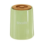 Green Ceramic Biscuit Canister