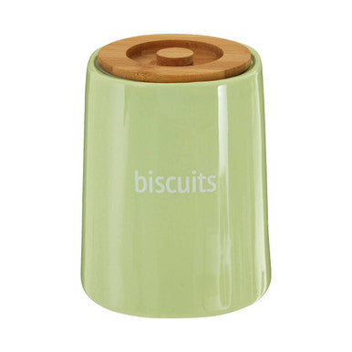 Green Ceramic Biscuit Canister