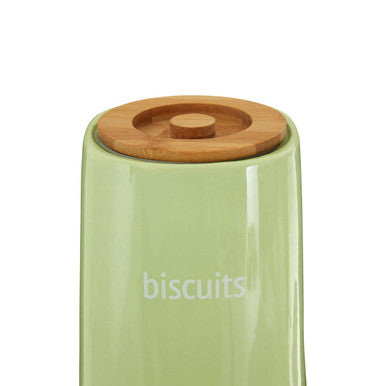 Green Ceramic Biscuit Canister