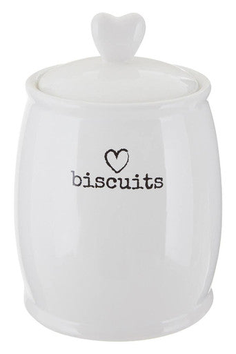 White Dolomite Biscuit Canister