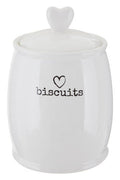 White Dolomite Biscuit Canister