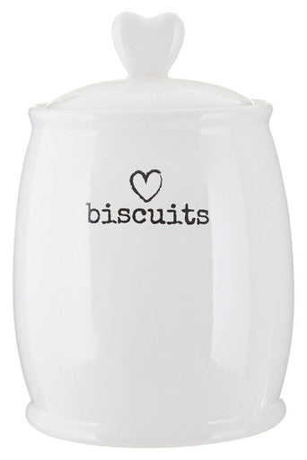 White Dolomite Biscuit Canister