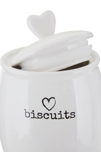 White Dolomite Biscuit Canister