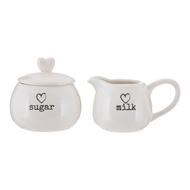 White Ceramic Milk and Sugar Set