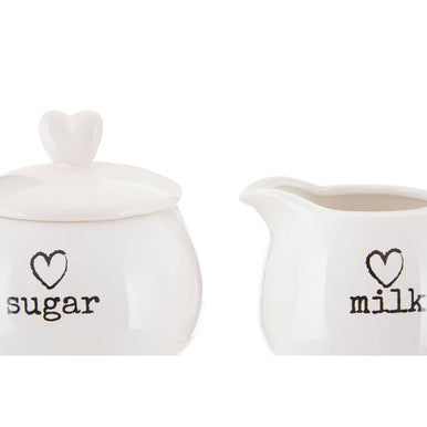 White Ceramic Milk and Sugar Set