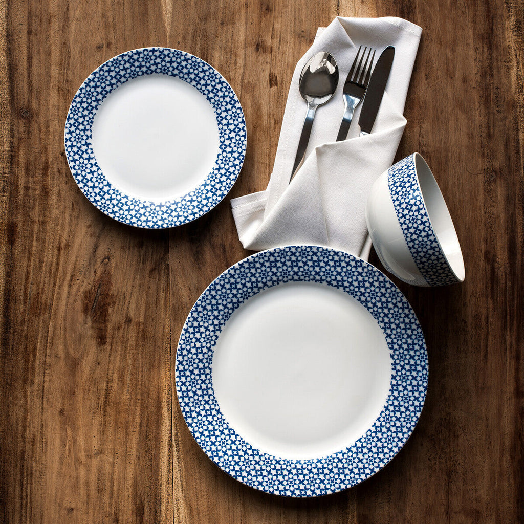 Casablanca 12 Piece Blue Dinner Set