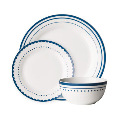 Saturn 12 Piece Blue Dinner Set