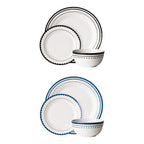 Saturn 12 Piece Blue Dinner Set