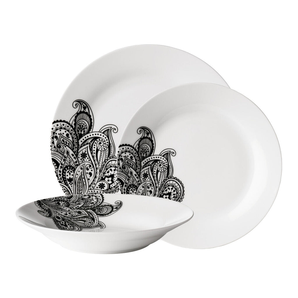Prince 12 Piece Black Dinner Set