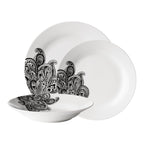 Prince 12 Piece Black Dinner Set