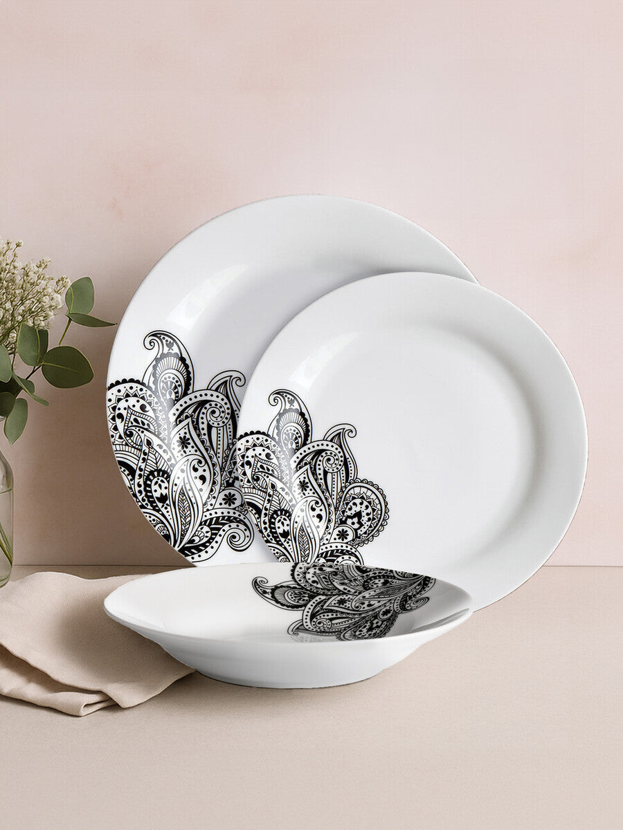 Prince 12 Piece Black Dinner Set