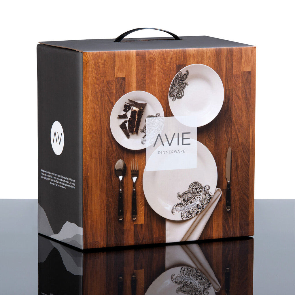 Prince 12 Piece Black Dinner Set