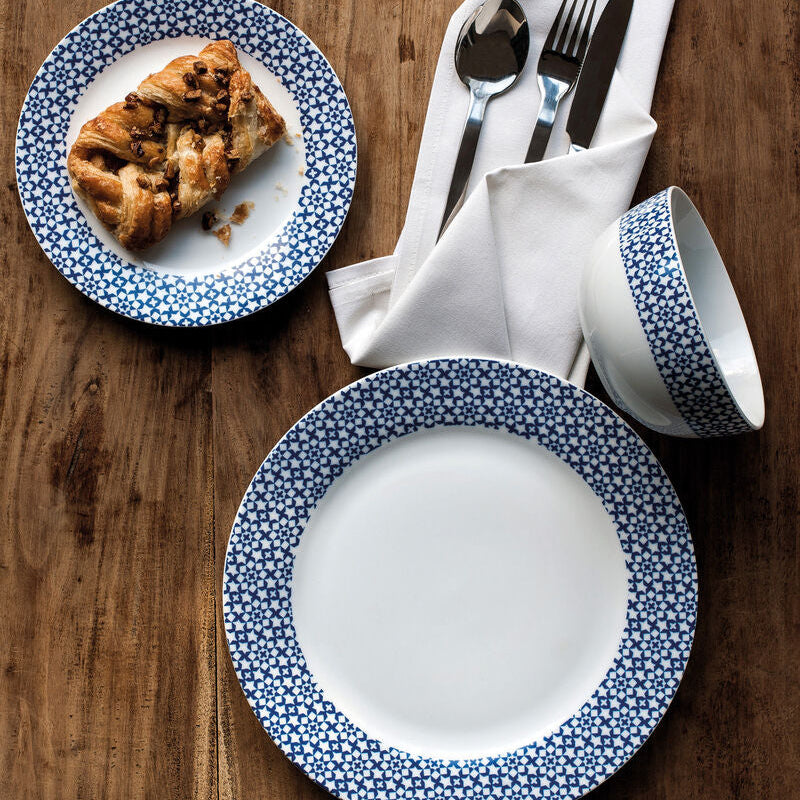 Casablanca 12 Piece Blue Dinner Set Mob