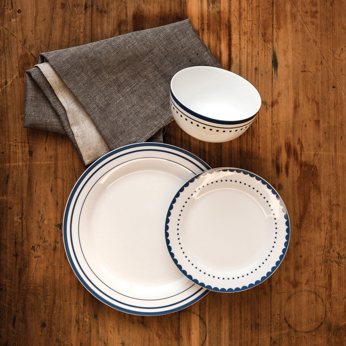 Saturn 12 Piece Blue Dinner Set Mob