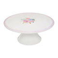 White Ceramic Cake Stand with Floral Pattern